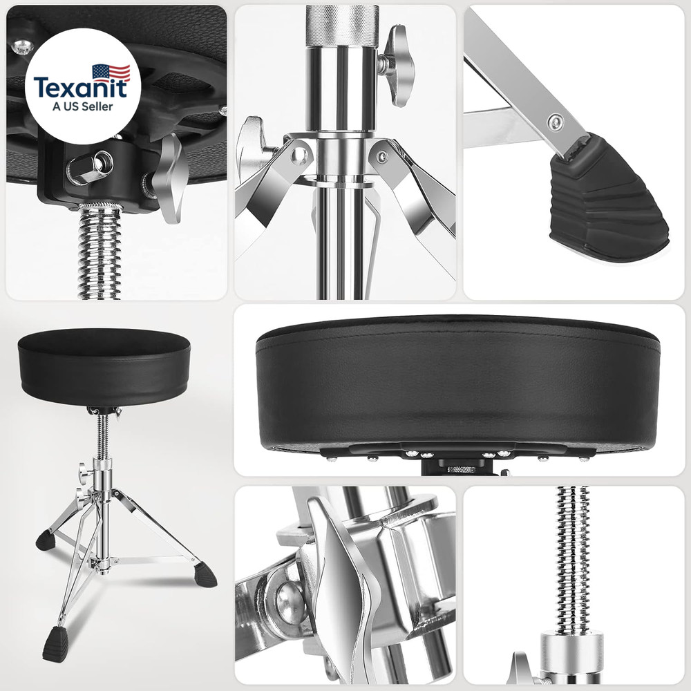 Drum Throne Seat,Adjustable Stool Drum Universal Thick Padded Drum Throne Drumme