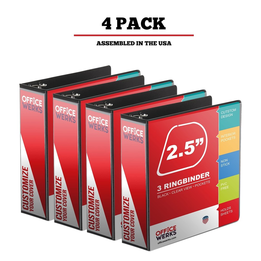 Performore 3 Ring Binder, Professional Angle D 2.5 Inch, Presentation Folder ...
