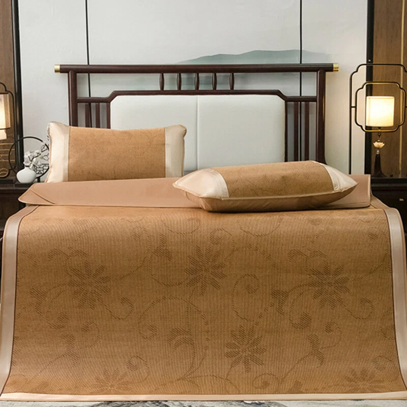 Summer Sleeping Mat For Bed Rattan Foldable Nature Bamboo Cool Bed Mat Pad