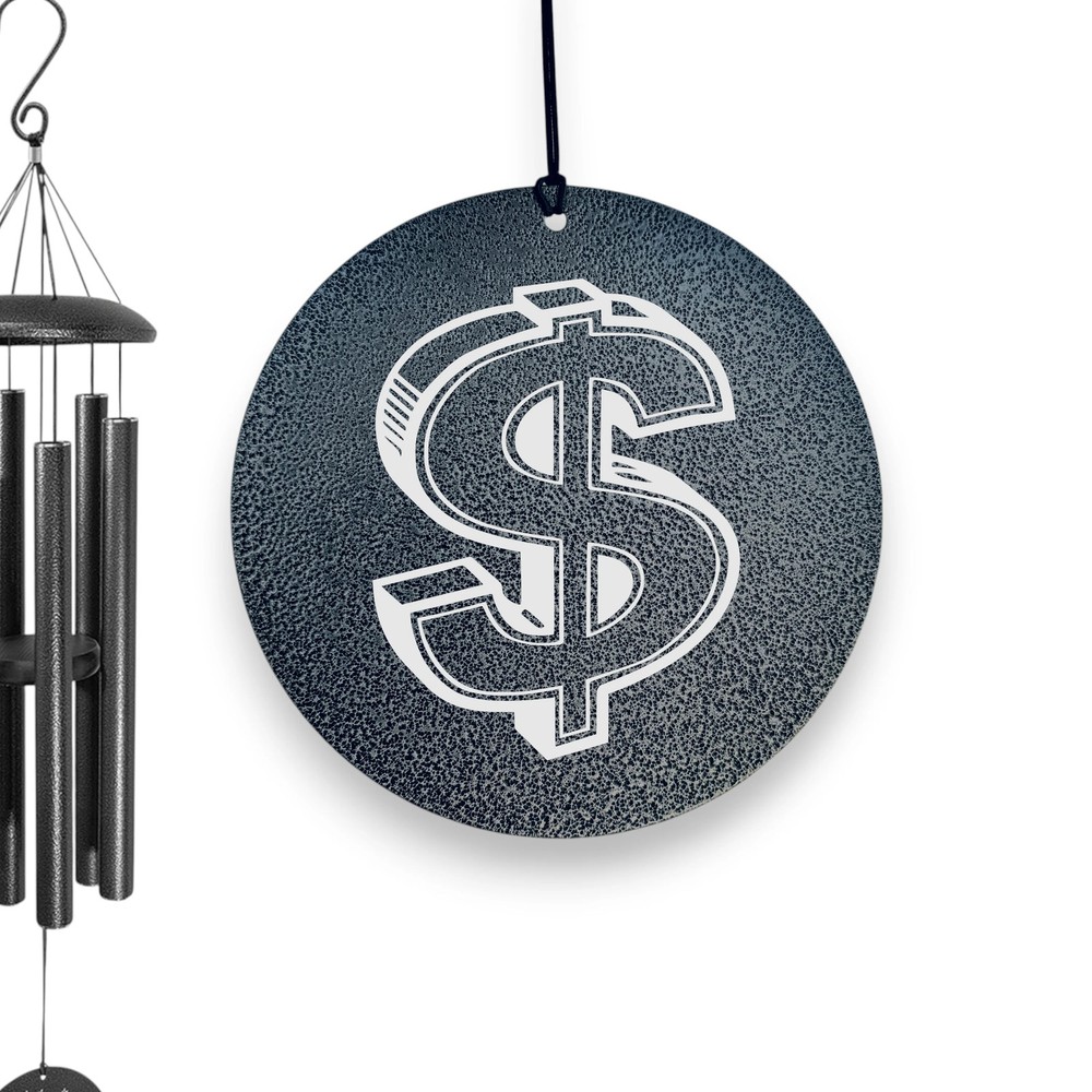 Wind Chime - Dollar Sign - Black powder coated
