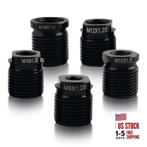 5PCS Shift Knob Adapter,Aluminum Alloy Shifter Knobs Thread Adapter for