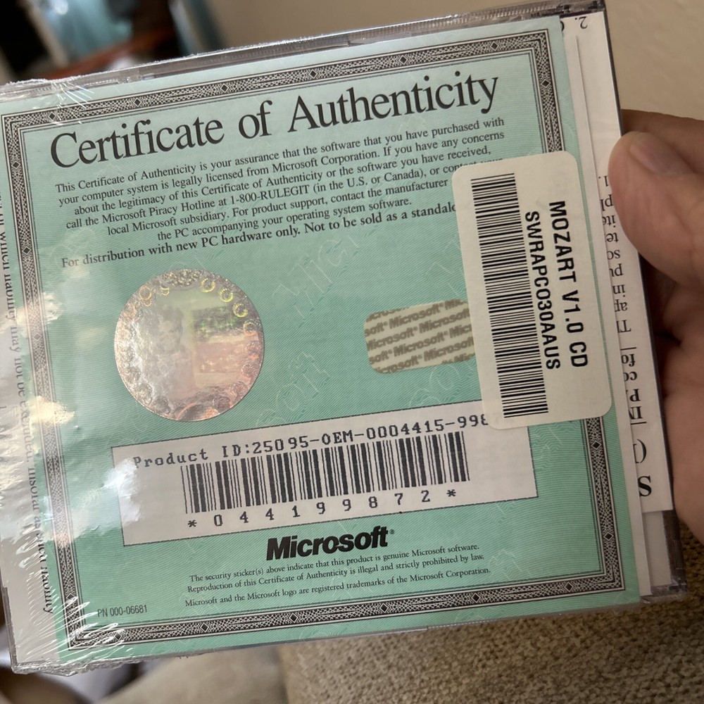 Microsoft Home - Multimedia Mozart (PC CD-ROM, 1994, Microsoft) Windows. NEW