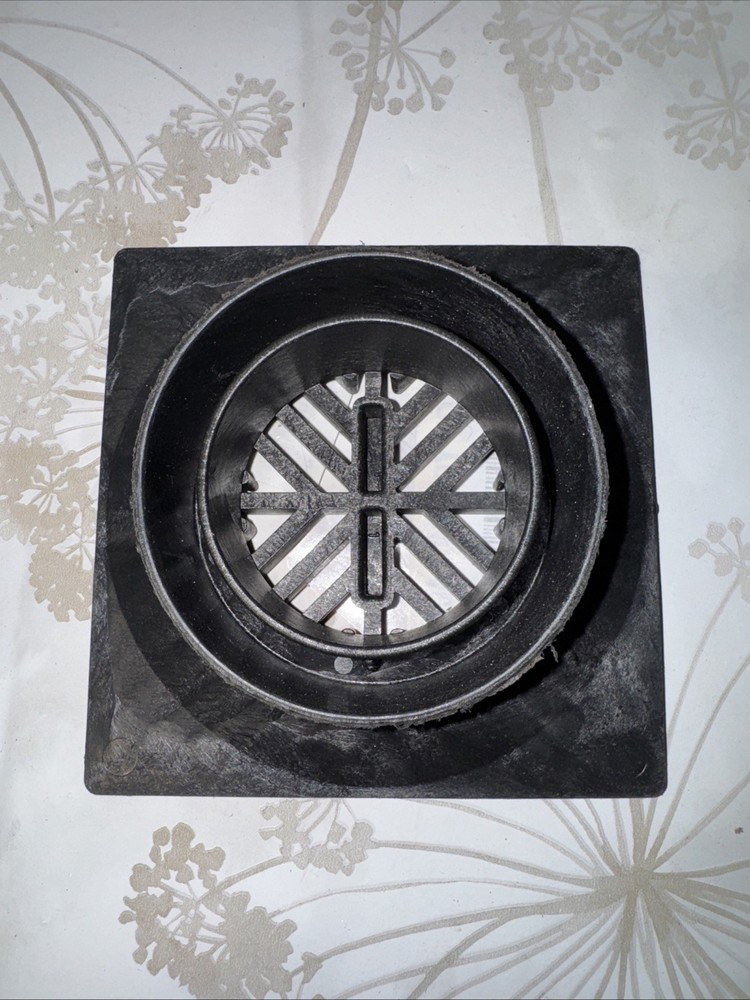 6 in. Plastic Square Drainage Grate in Black