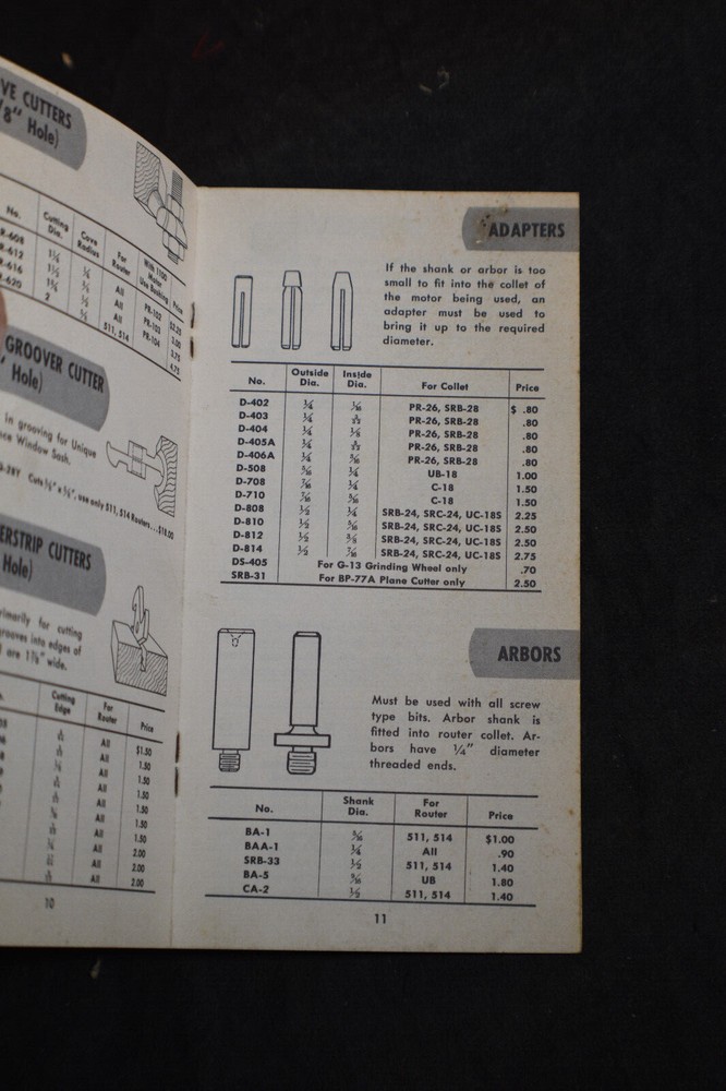 1950s Porter Cable Bits & Cutters Brochure