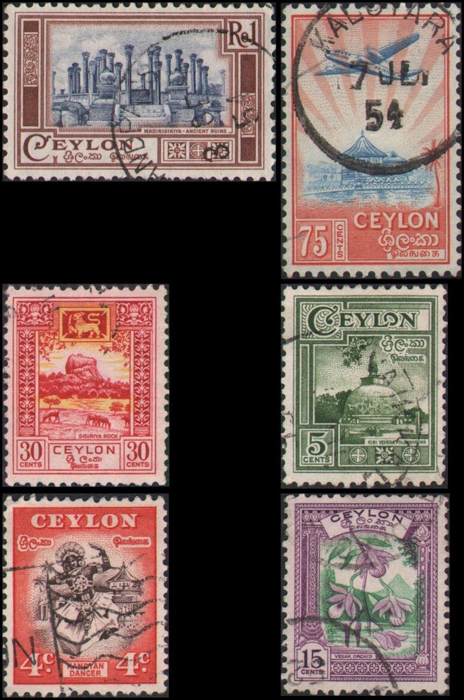Ceylon #307-312 set Used