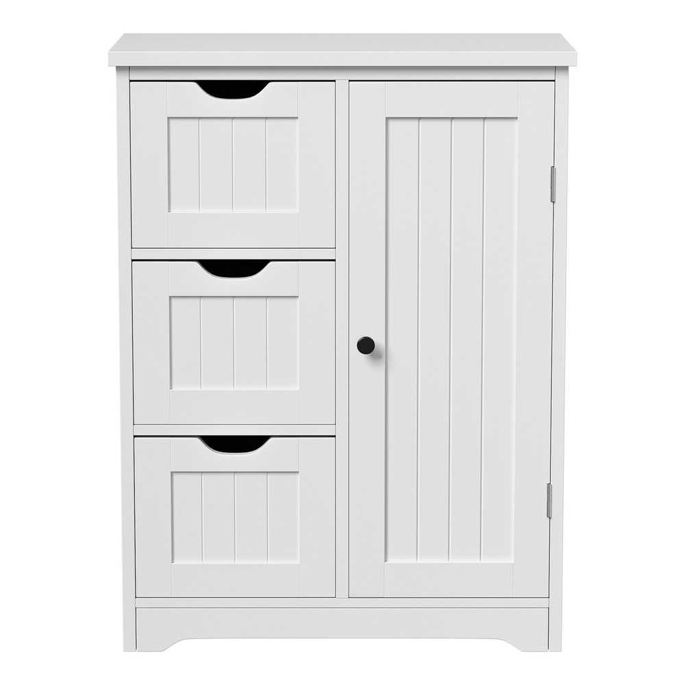 Bathroom Floor Cabinet with Drawer & Adjustable Shelf Kitchen Cupboard Storage