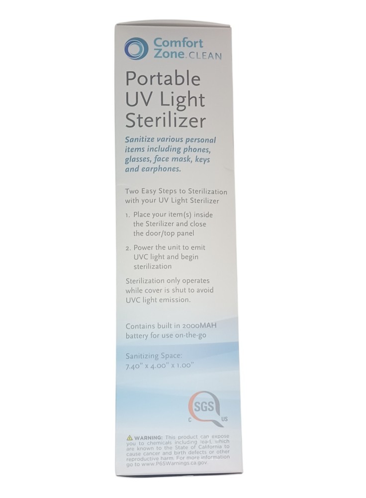 a Comfort Zone Clean Portable UV Light Sterilizer.