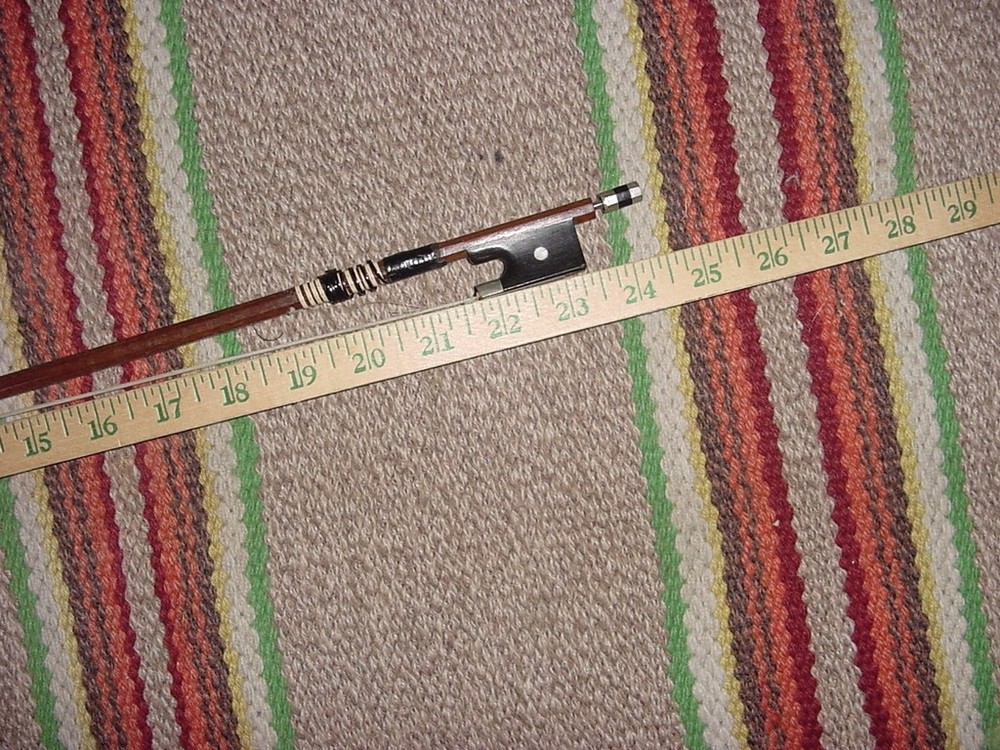 VINTAGE OCTAGONAL VIOLIN BOW MARKED GERMANY 24 1/2" / 50G , EBONY FROG