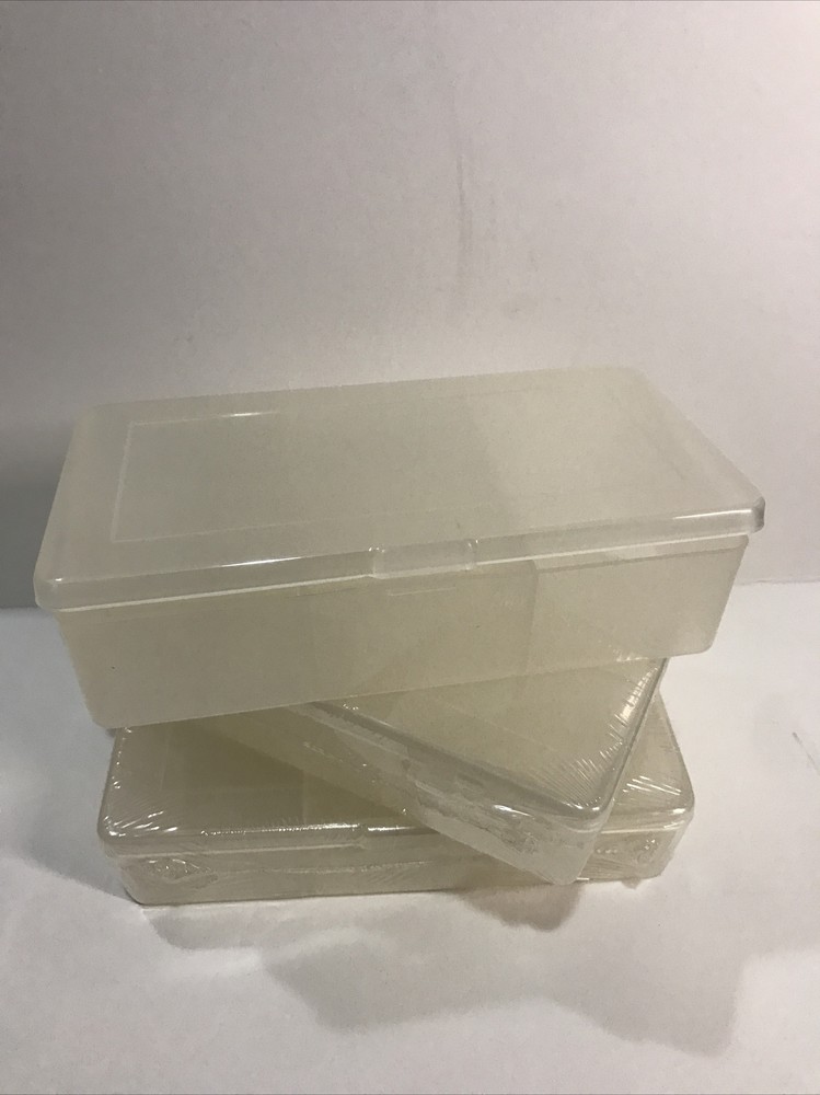 3 Pack Clear Box Plastic Bead Storage Craft Container Earring Organizer Tackle