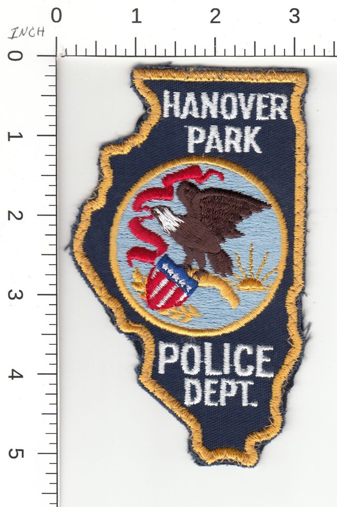 OOS HANOVER PARK STATE SHAPE -- ILLINOIS POLICE COLLECTIBLE PATCH