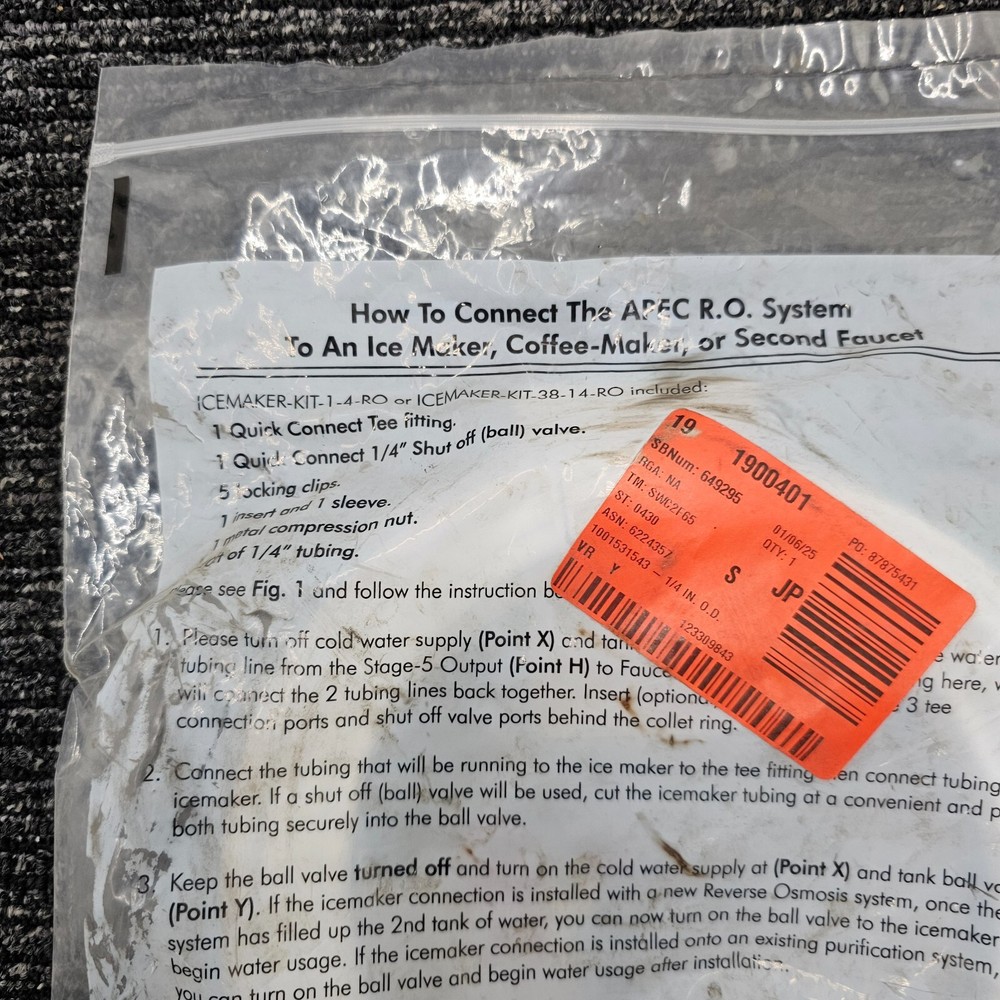 APEC Water Systems ICEMAKER-KIT-1-4-RO Ice Maker Installation For Standard