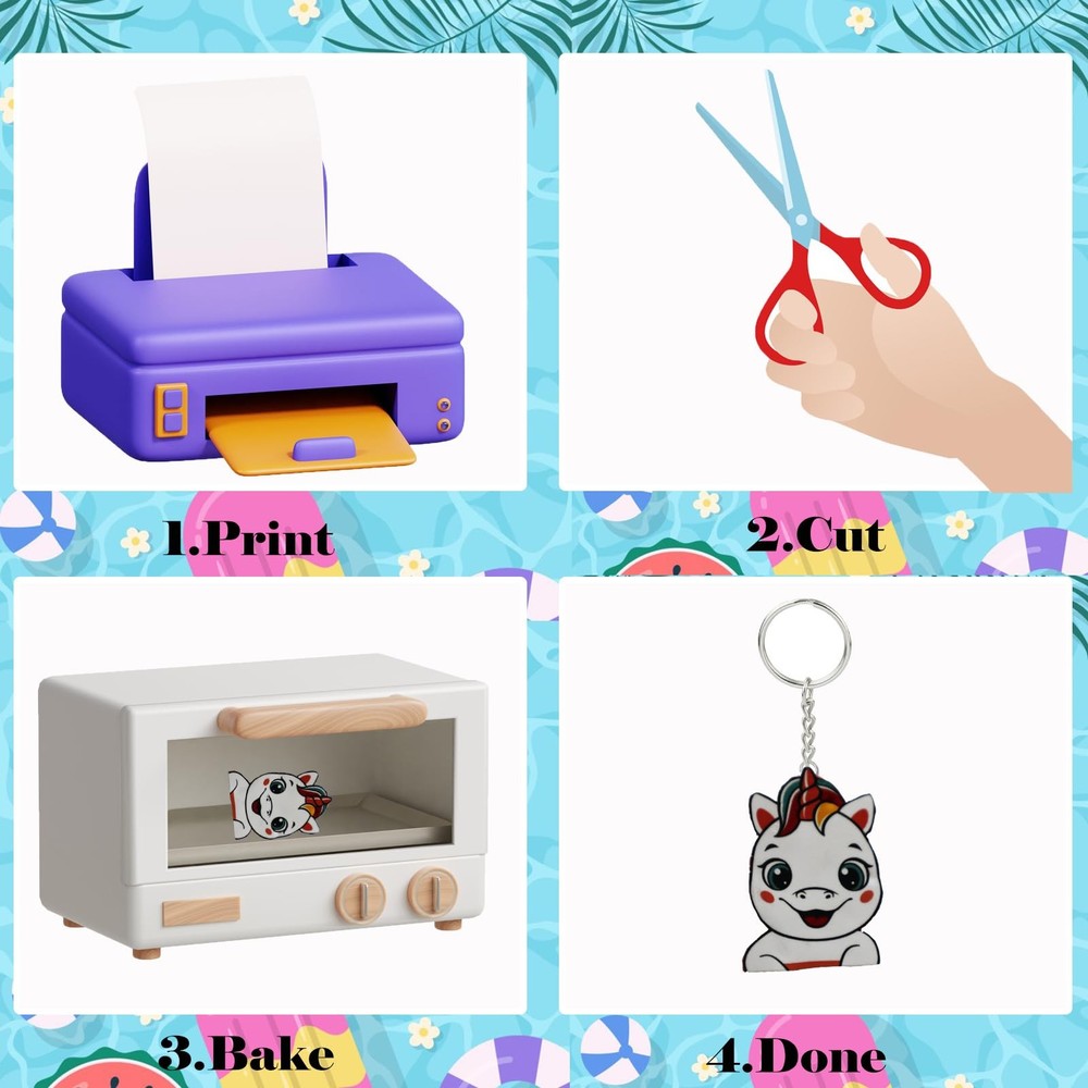 12PCS White Printable Shrinky Plastic SheetsPrintable Shrink Film Sheets for ...