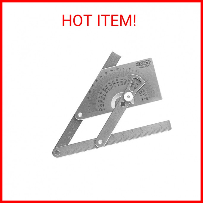 General Tools Protractor and Angle Finder #39, Stainless Steel, Outside, Inside,