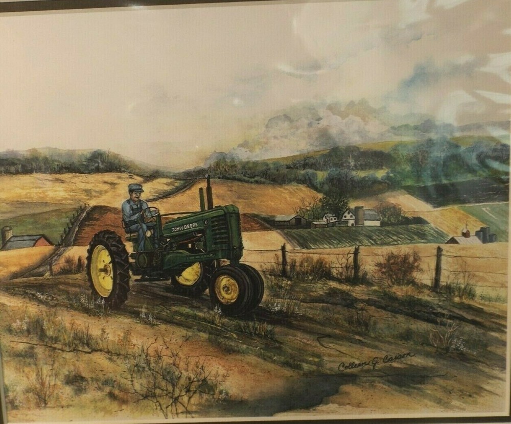 JOHN DEERE MODEL B ART PRINT by COLLEEN CARSON - SIGNED - MATTED