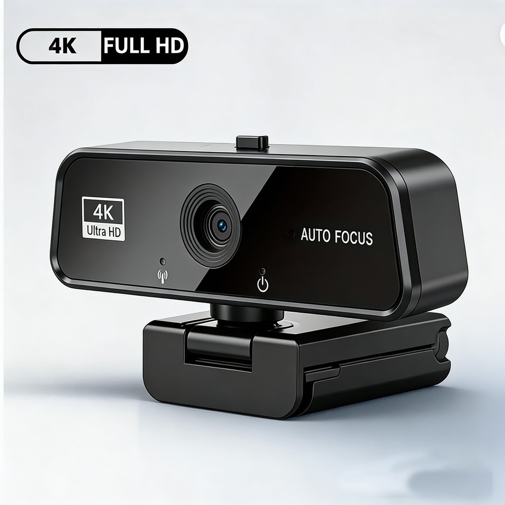 4K Webcam with Microphone for PC USB Web Camera Auto Focus,Noise Cancell,Plug &