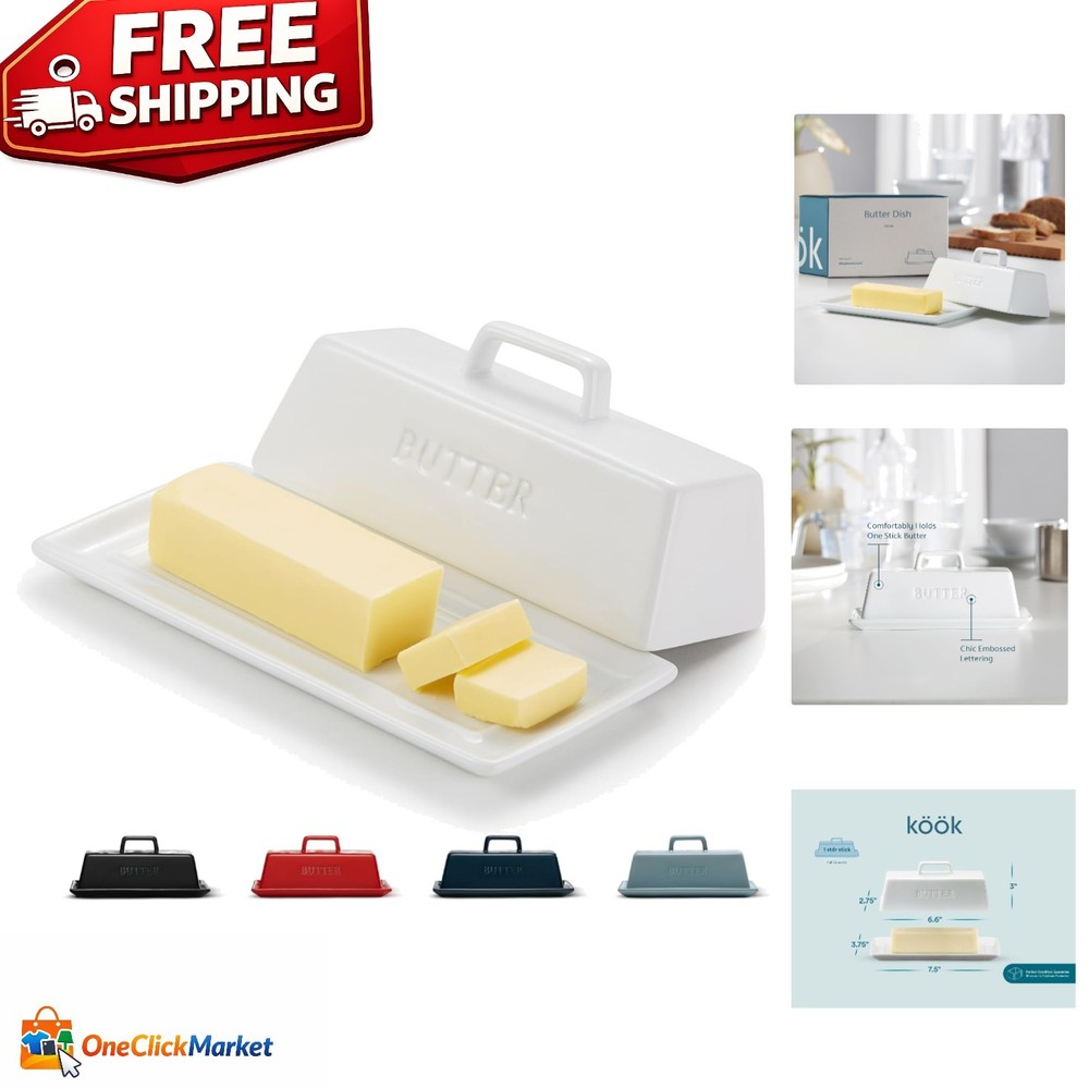Stylish Rectangular Ceramic Butter Dish with Lid - Soft & Spreadable Convenience