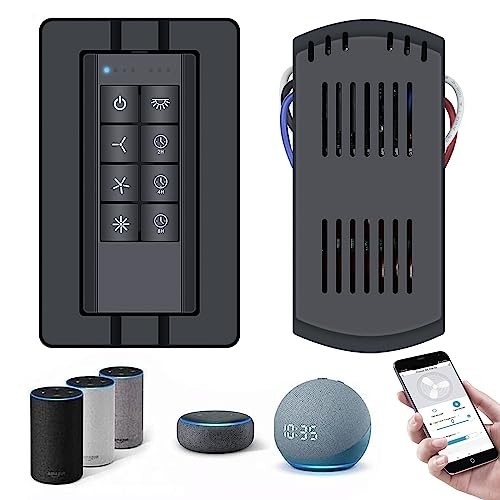 Universal Smart WiFi Ceiling Fan Remote Control, 3-Speed Dimmer, Alexa & Google