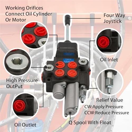Hydraulic Control Valve with Joystick w/Float, 2 Spool 11GPM Hydraulic