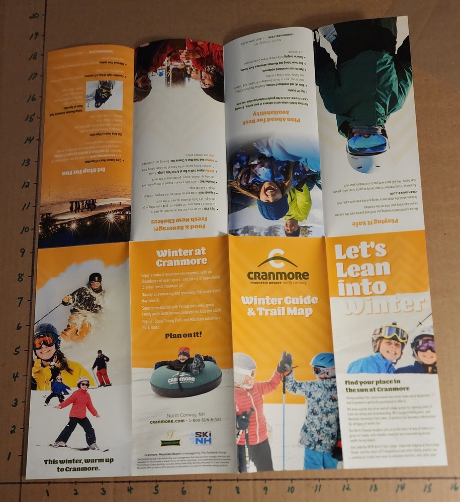 1960'S CRANMORE SKIMOBILE TRAIL MAP BROCHURES(2 DIFF.) PLUS 4 CURRENT TRAIL MAPS