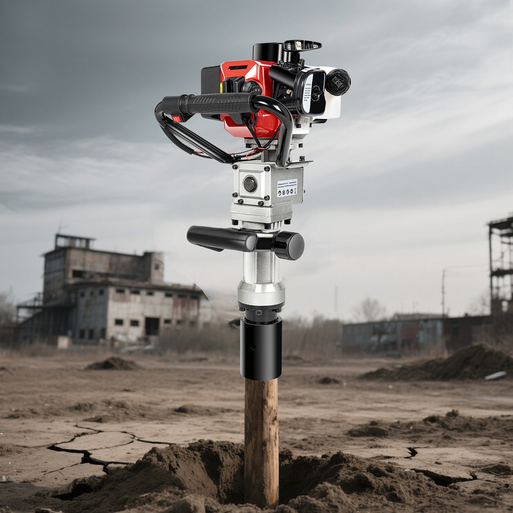 Gas Powered T-Post Driver 2 Stroke Pole Pounder Pile Driver Hammer Portable