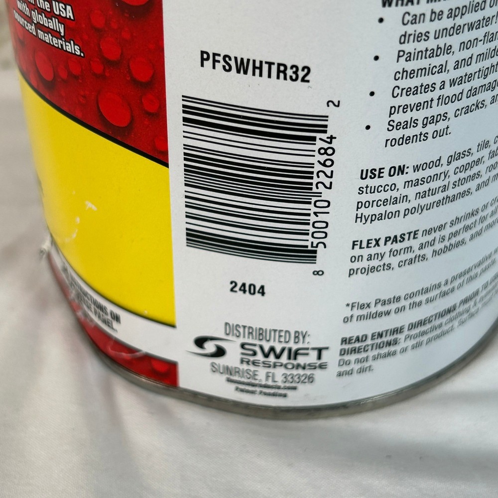 Flex Paste White Super Thick Rubberized Paste All Purpose Sealant 3 lbs NEW