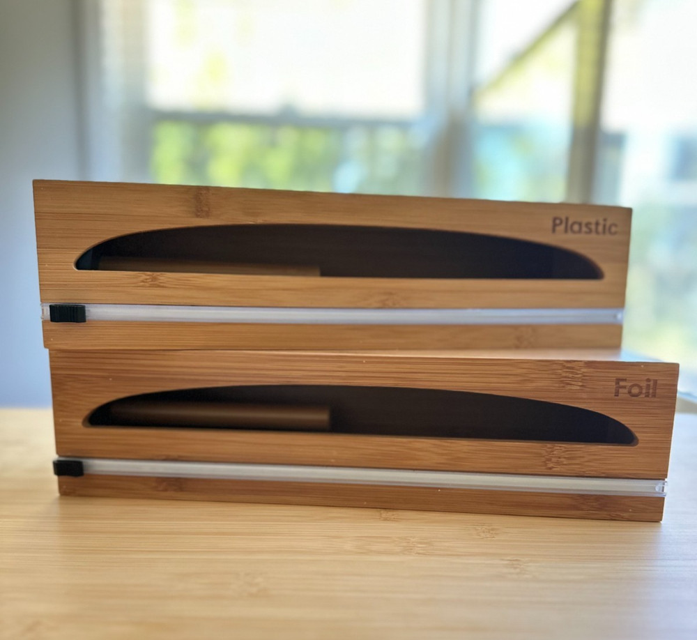 Bamboo Foil & Plastic Wrap Dispenser 2-piece Set