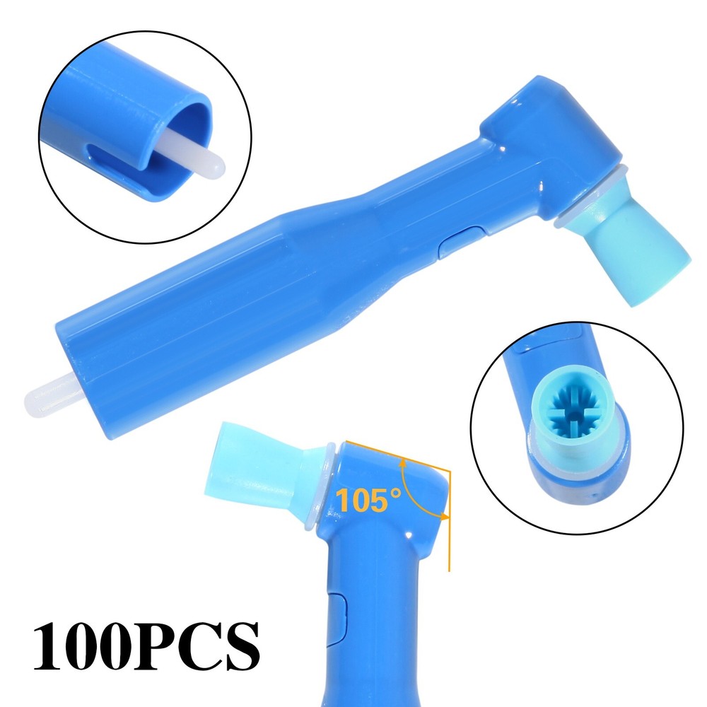 100pcs Dental Prophy Brush Cup Disposable 105° Angle Polish Brushes