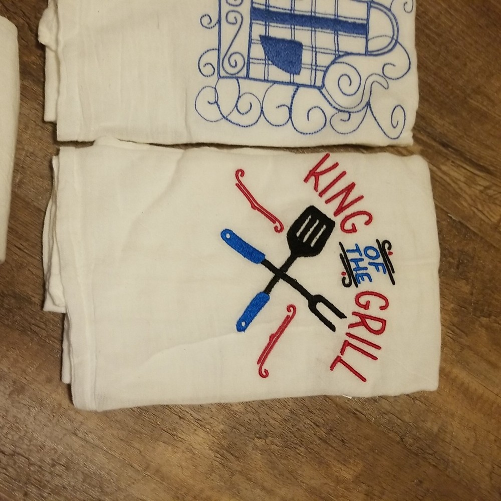5 Assorted Design Mulsin Tea Towels