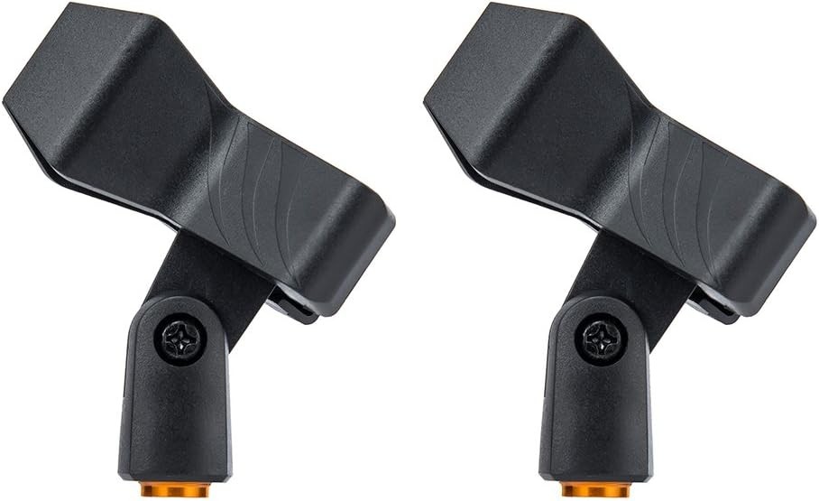 2-Pack Spring-Loaded Microphone Clips for Most Spring-loaded