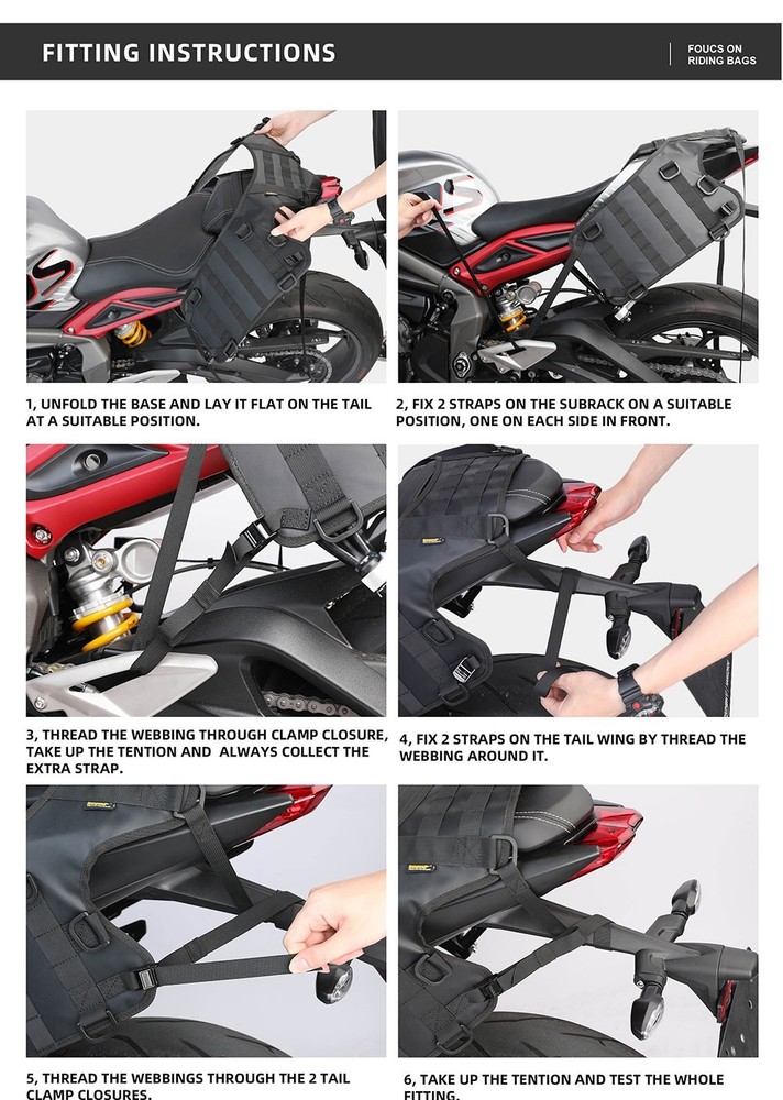 Rhinowalk Motorcycle Saddle Bag Mounting Base Saddle Base tail Luggage System