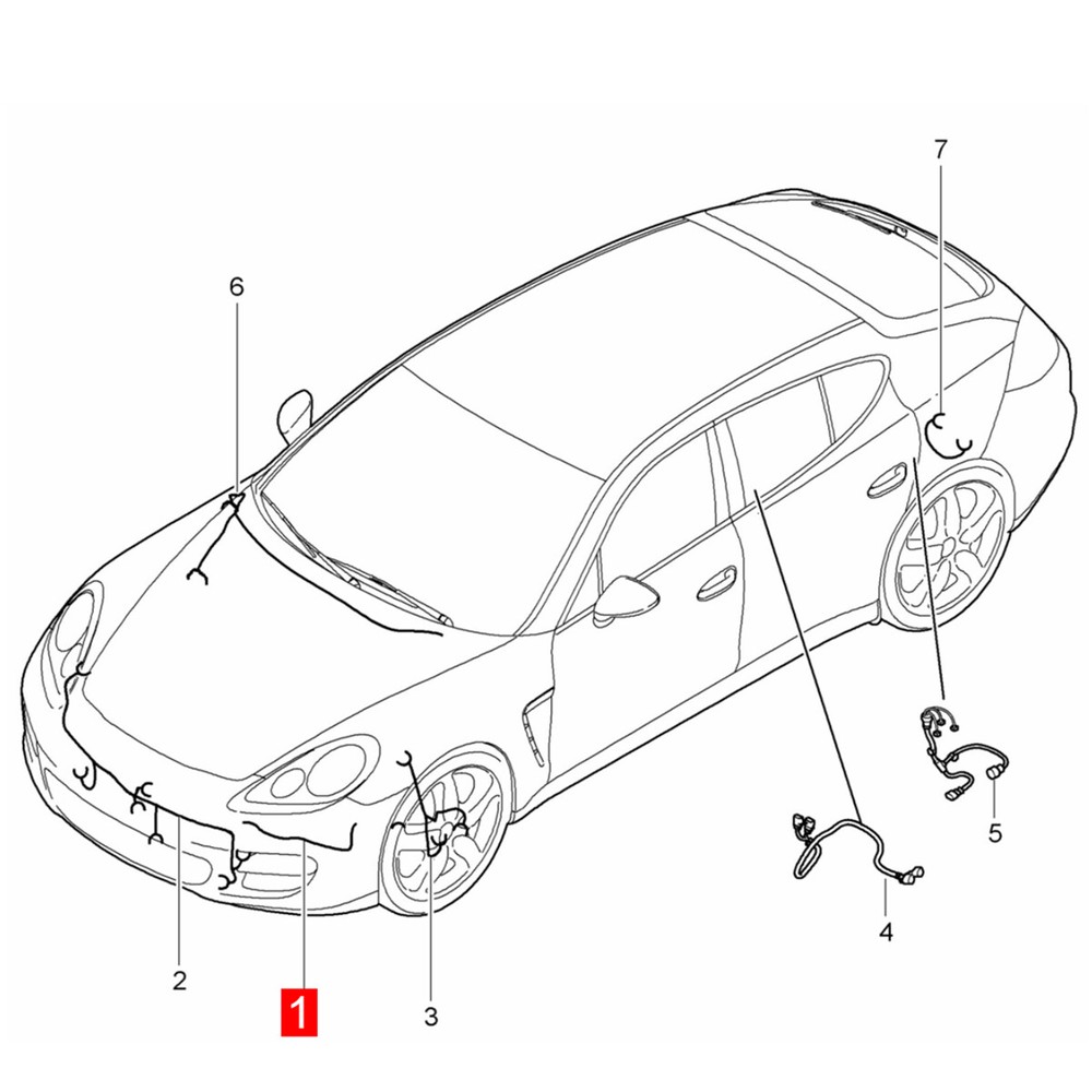 OE Front Left Bumper Parking Sensor Wiring Harness for Porsche Panamera 2010-16