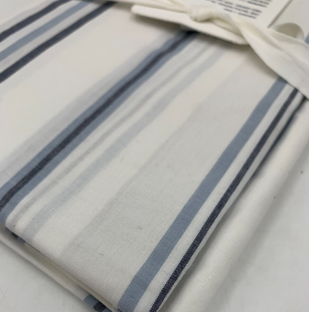 Pottery Barn Finley Striped Percale Sham King White Multi #G401K