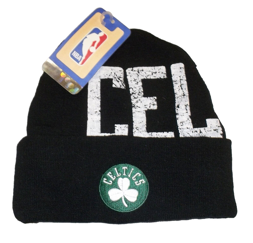 Boston Celitcs Cuffed Black NBA Knit Hat - Osfa