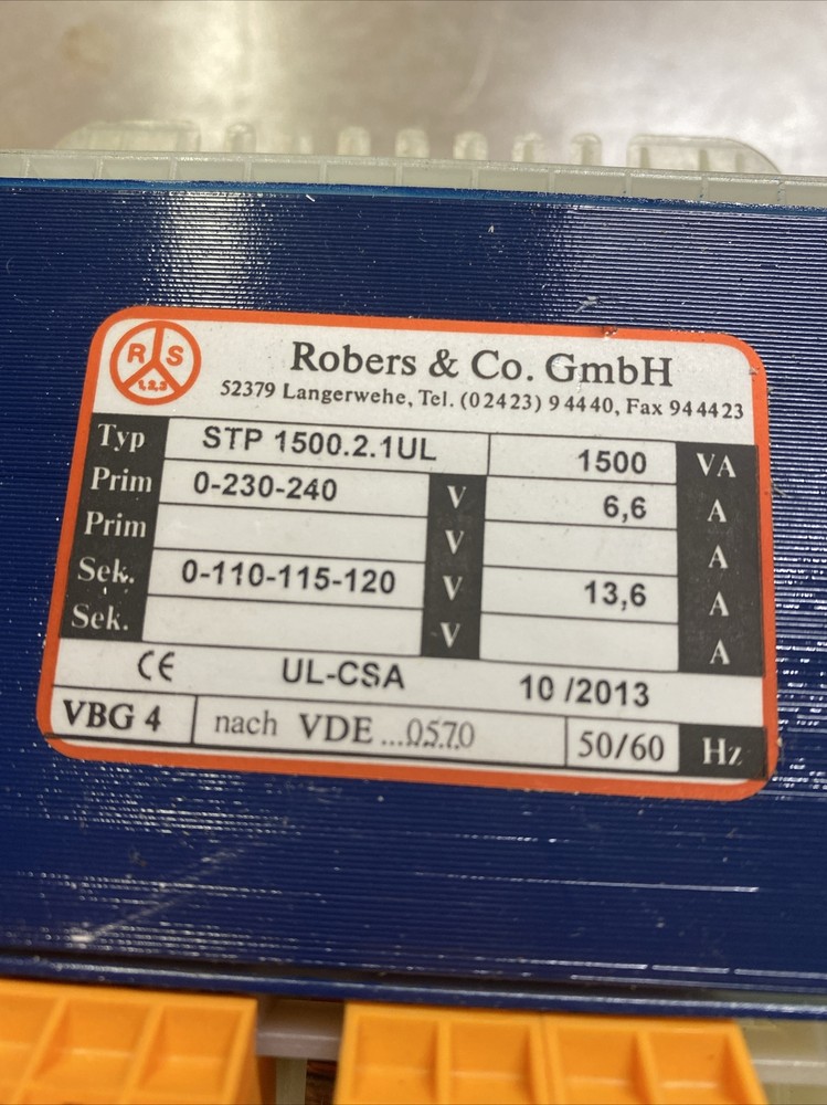 Robers & Co.GmbH Transformer Type Stp 1500.2.1