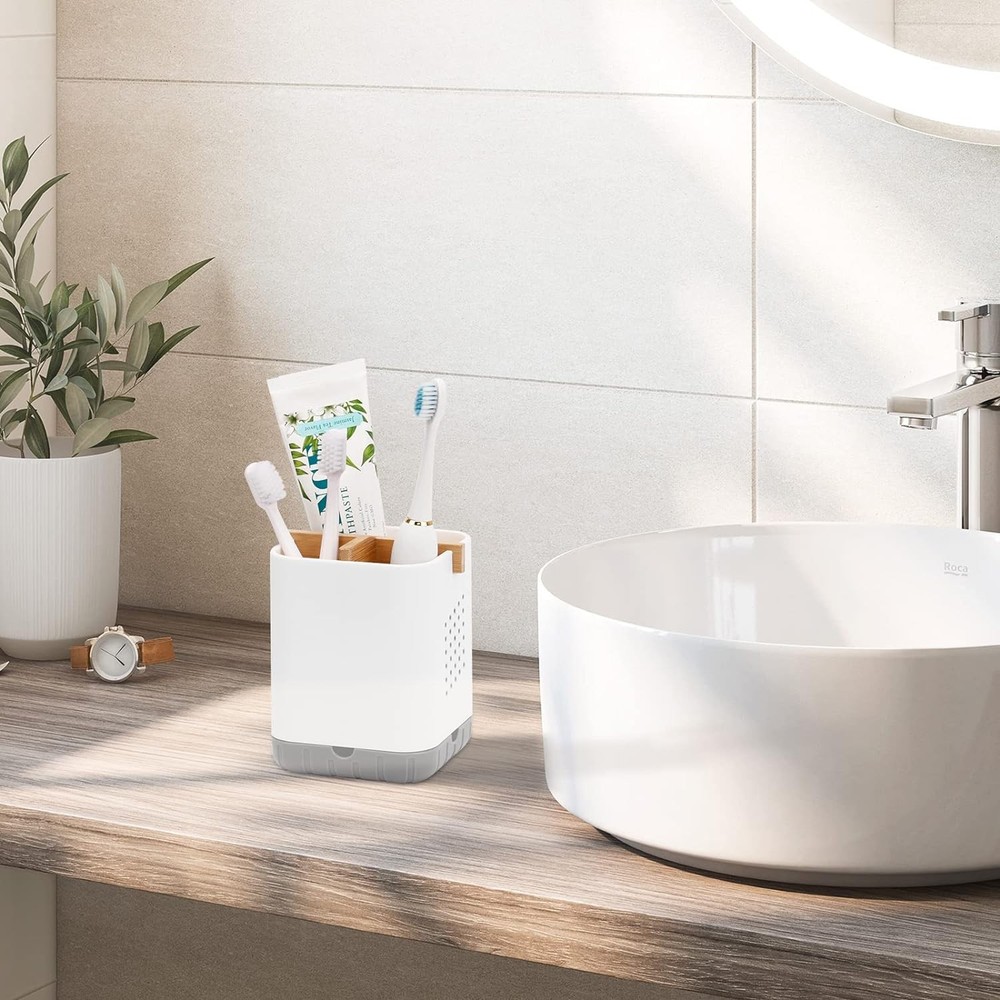 Countertop Toothbrush And Toothpaste Organizer