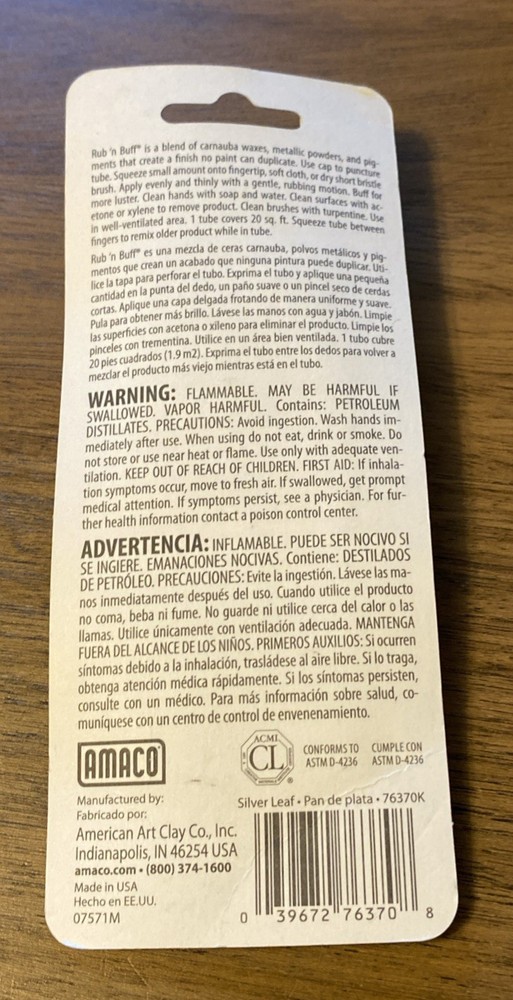 AMACO Silver Leaf Rub 'N Buff