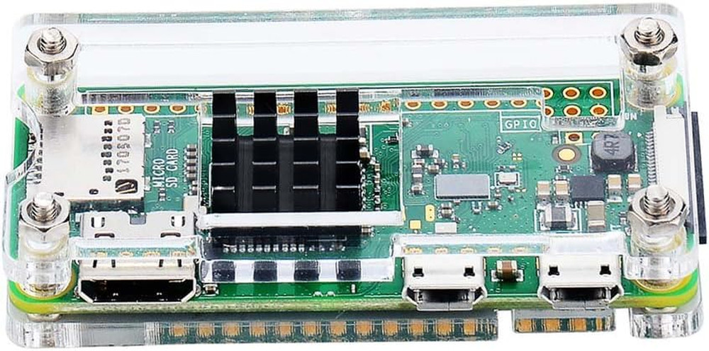 Raspberry Pi Zero Case, Case for Raspberry Pi Zero 2 W, with Heatsink, HDMI Adap