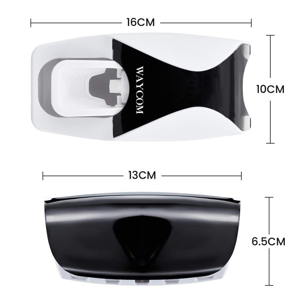 WAYCOM Dust-Proof Toothpaste Dispenser Squeezer Kit (Black) Black