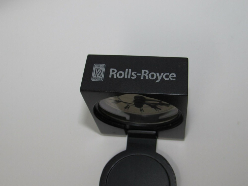 BARRINGTON LONDON ROLLS ROYCE DECK CLOCK BOX & LEATHER CASE