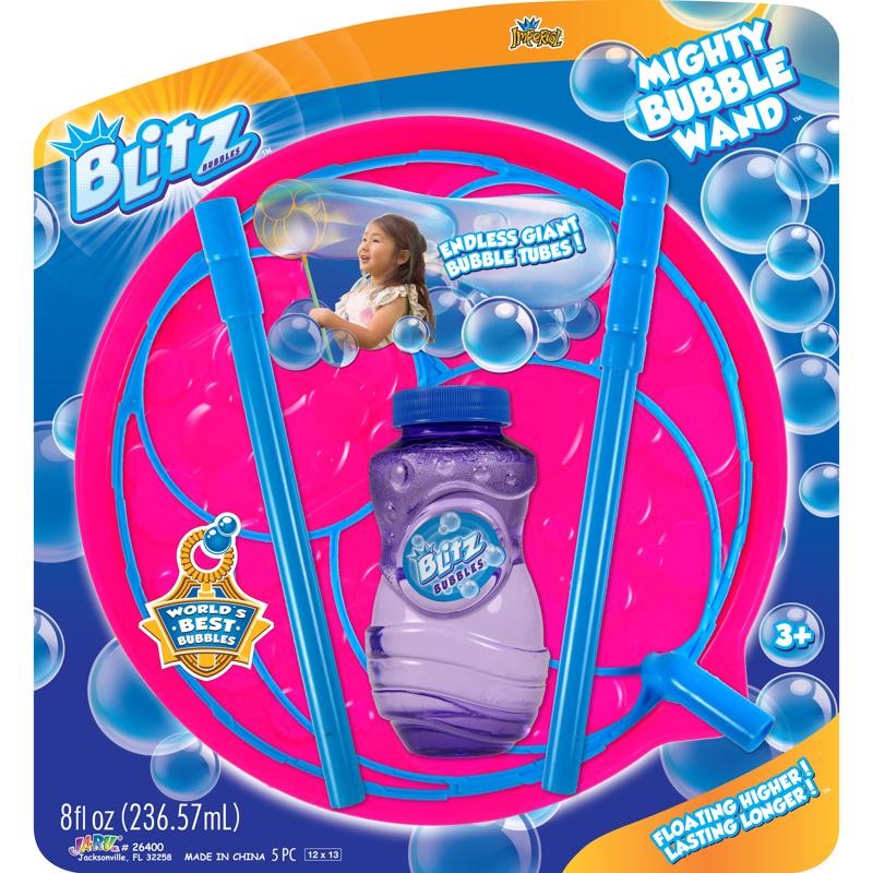 Blitz Bubbles Mighty Bubble Wand Plastic Multicolored 1 pc (6-PACK)