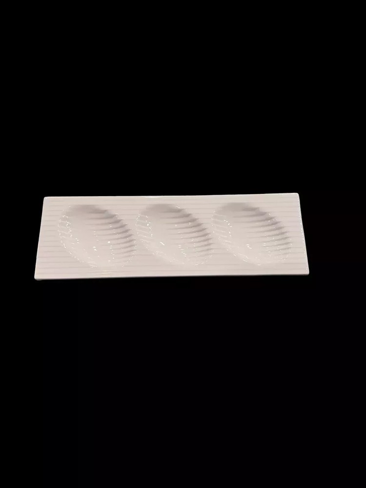 Fortessa Dinnerware 3 section Appetizer Sampler Serving Platter Bone China ~New!