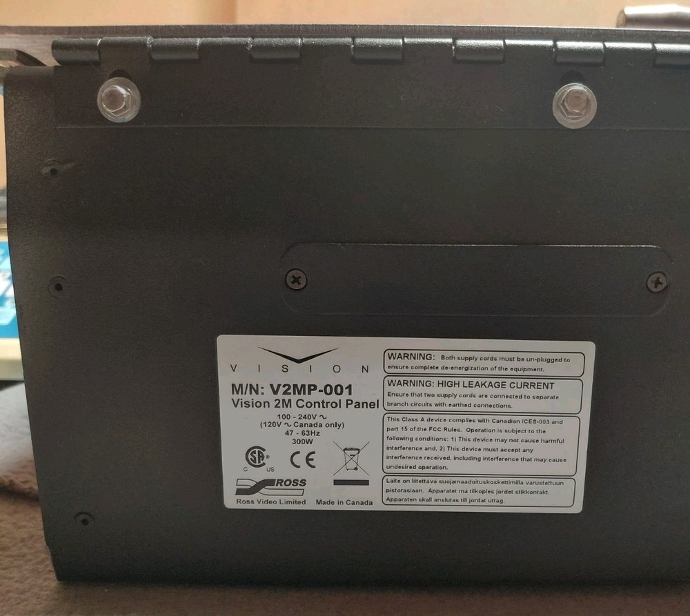 Ross Video Vision 2 Control Panel V2MP-001 - Powers On - Very Nice - UNTESTED