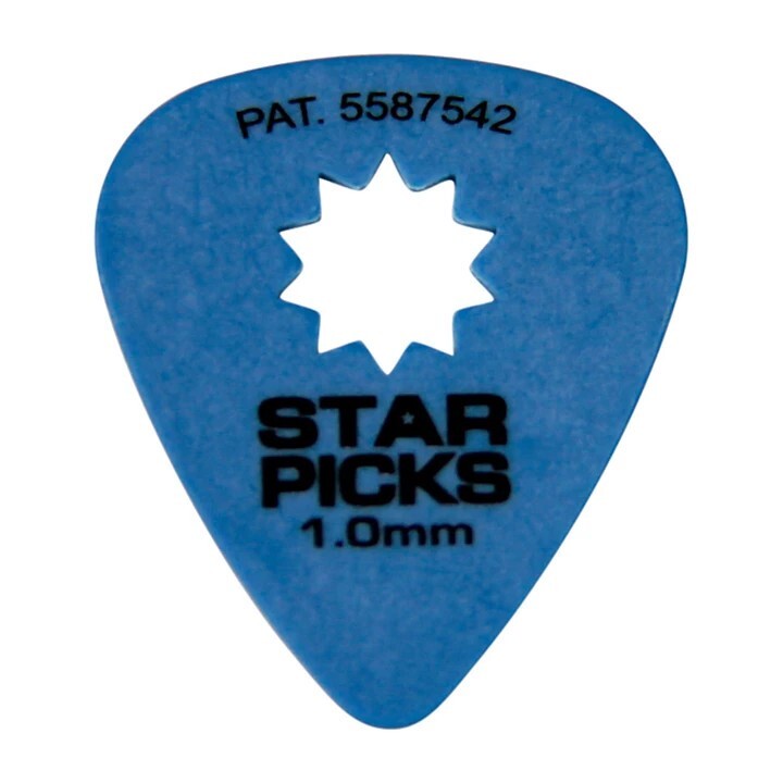 Everly Star Guitar Picks 72 Pack 1.00mm Blue