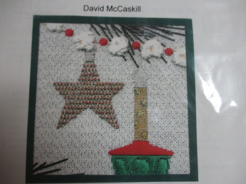 David McCaskill Star & Bubble Light Ornament Hand Drawn Needlepoint Design