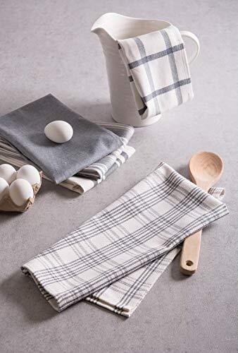 Assorted Woven, Kitchen Dishtowel Set, 18x28, 5 Piece Gray