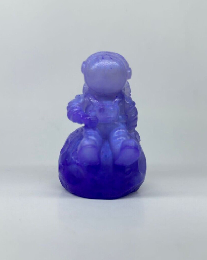 moon  Space man purple  white decor  Epoxy unique  distinct hand mad