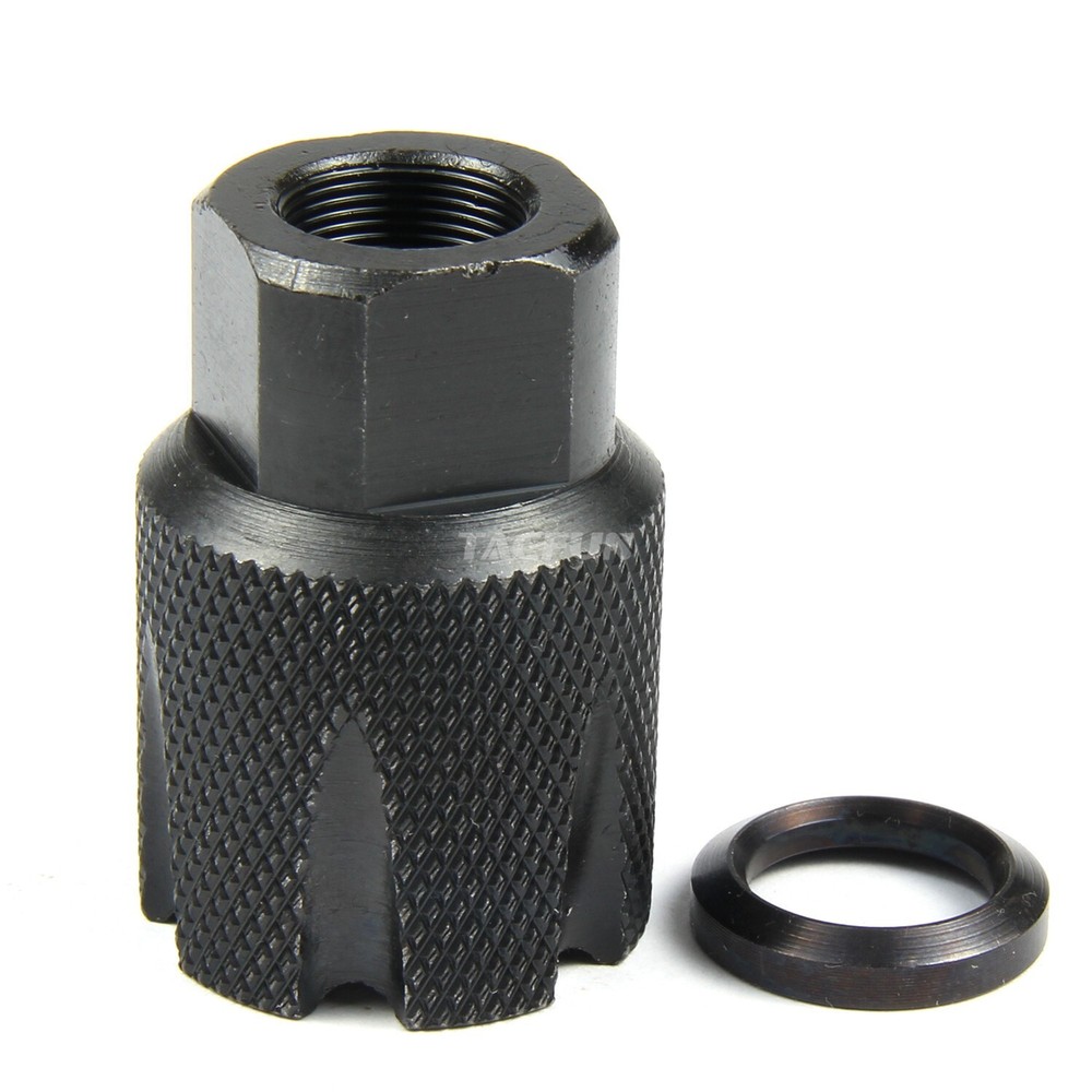 Compact Low Concussion 1/2x36 TPI Muzzle Brake Compensator 9MM