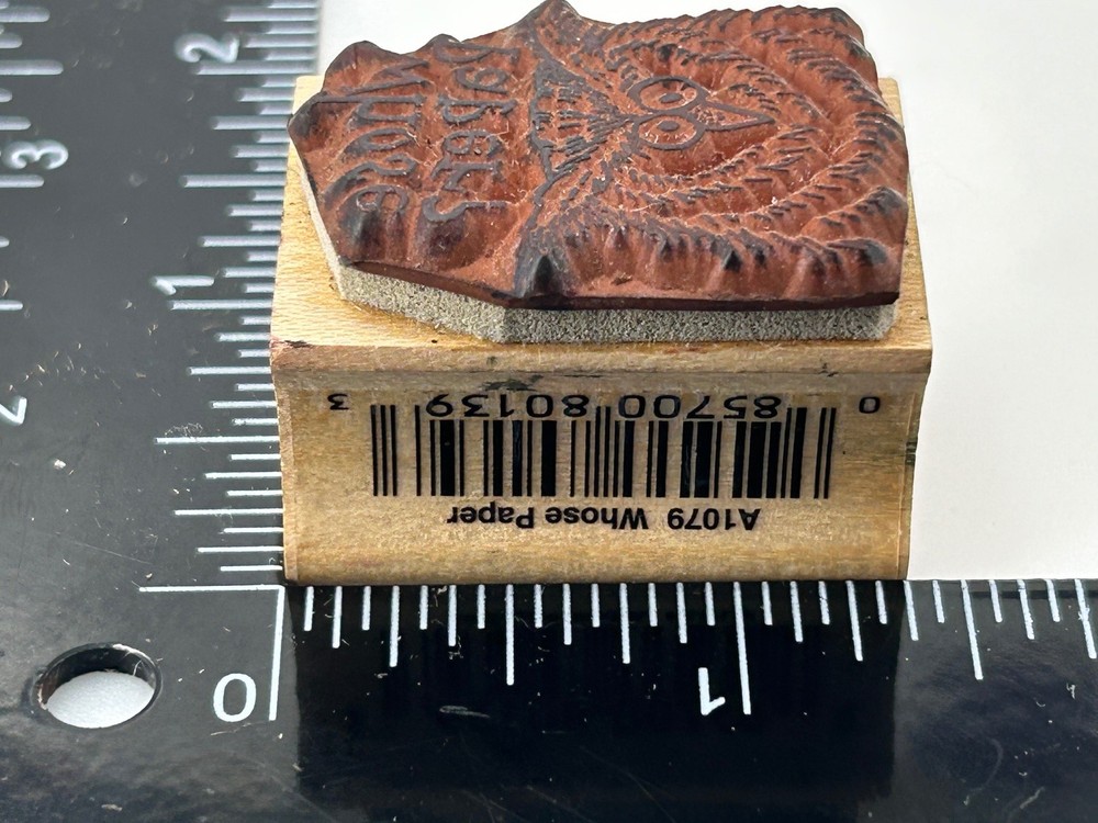 Whose Paper? Owl Rubber Stamp "Whose Paper?" Wood Mount Rubber Stamp