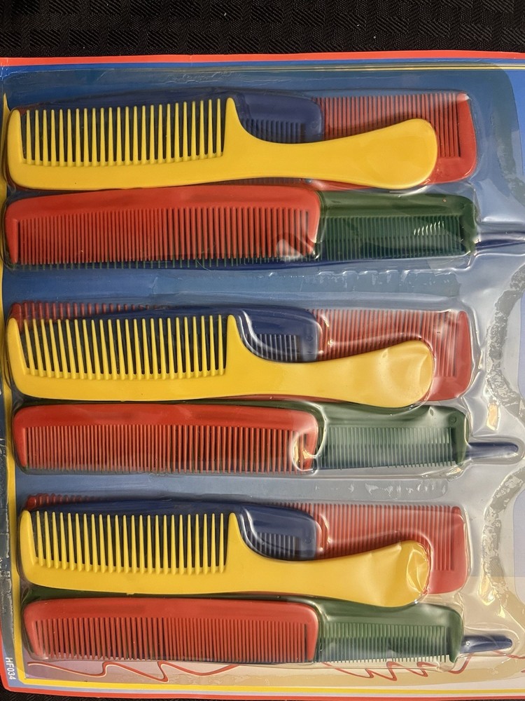 18 Piece Family Combo Pack Plastic Comb Set Multi-Color