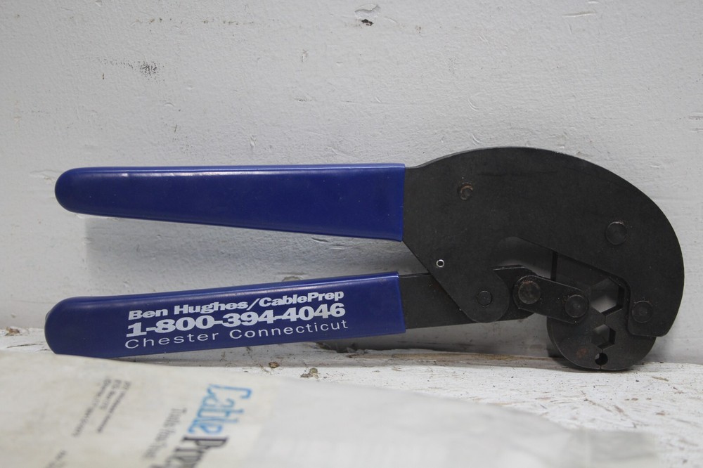 Cable Prep HCT902 Hex Crimp Crimper Tool Dual 3 SIZES Blue